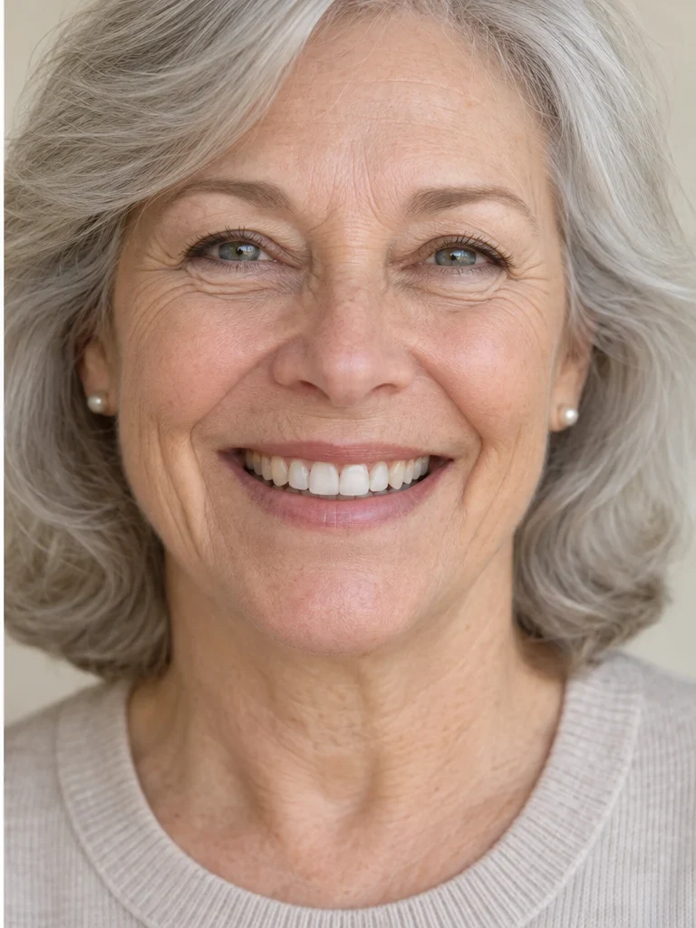 AI-generated after smile of a fictional person; not a real patient result